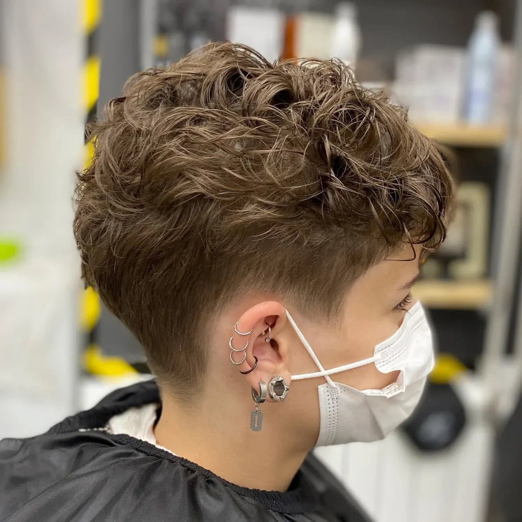 Edgy Undercut Curly Pixie