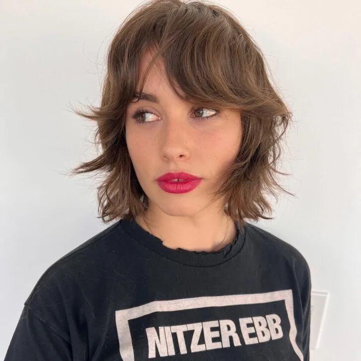 Feathered Shaggy Bob with Flicked Ends
