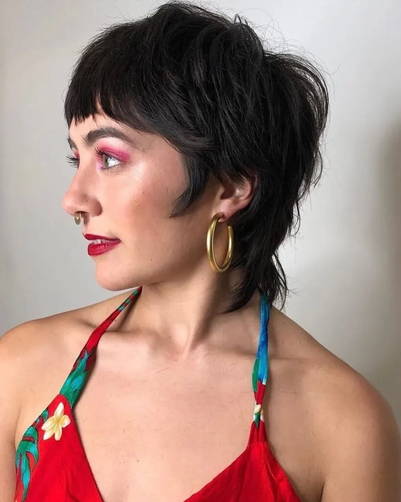 Piecey Mullet Shag with Cropped Bangs