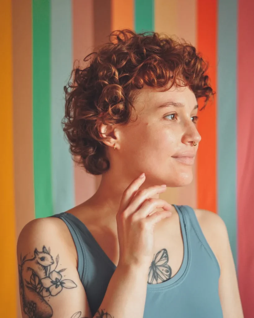 Playful Tousled Curly Pixie