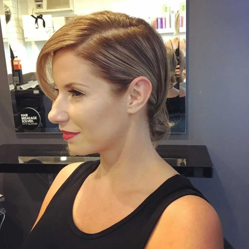 Sleek Side-Parted Low Twist