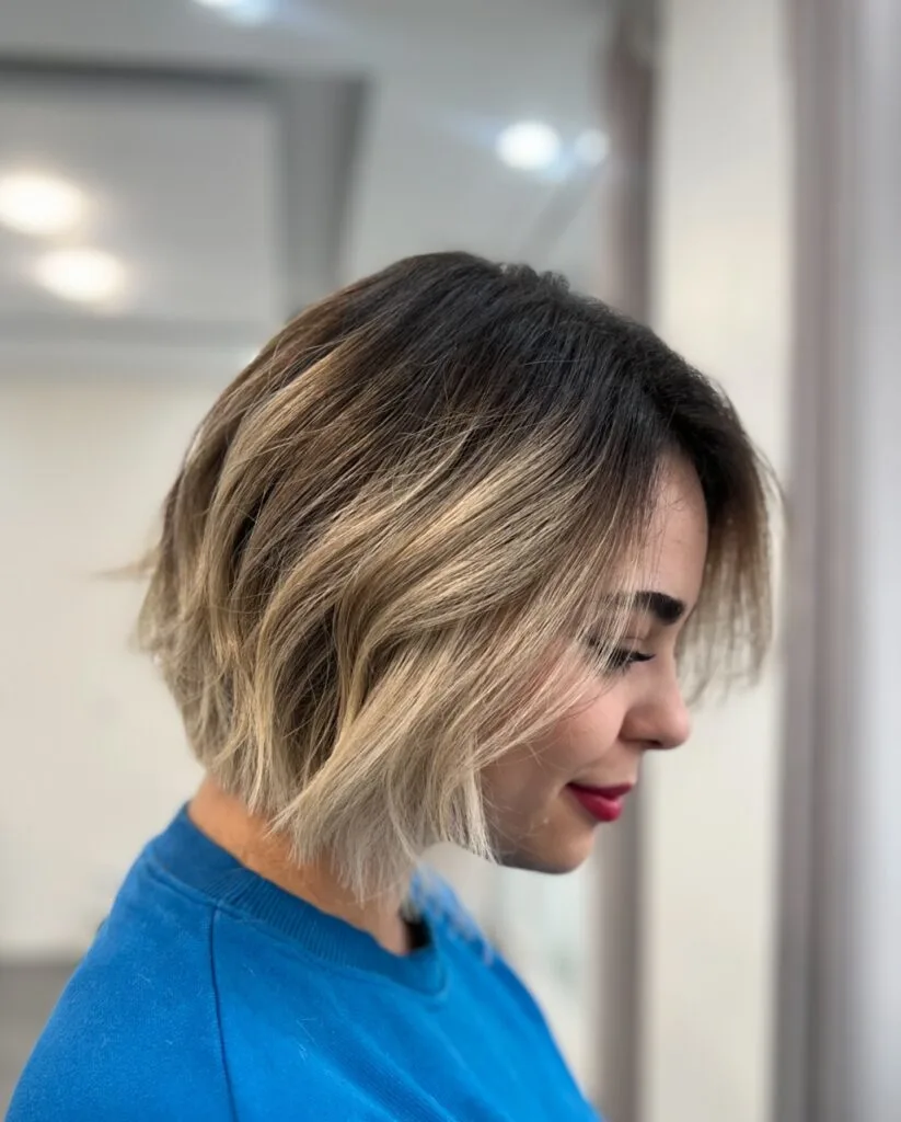 Soft Blonde Shag Bob with Subtle Layers