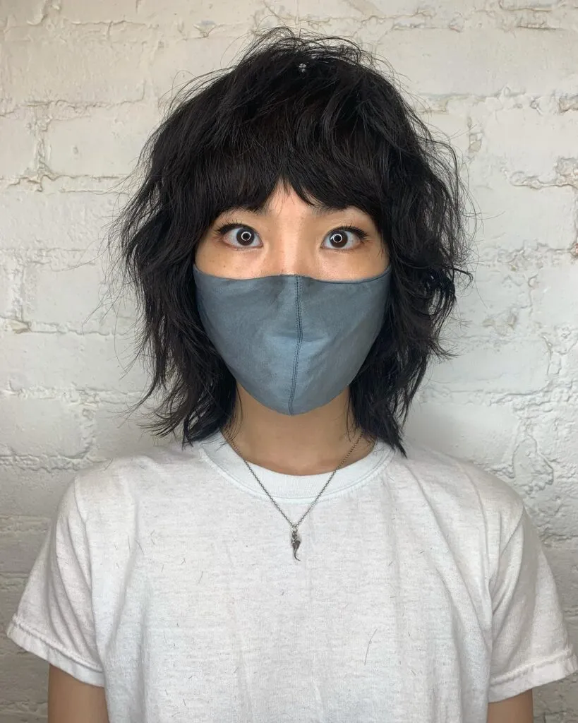 Textured Wavy Shag with Rounded Fringe