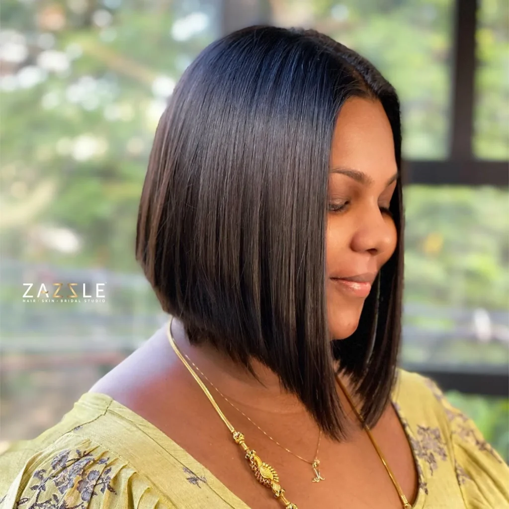 Angled Precision Bob with Center Part