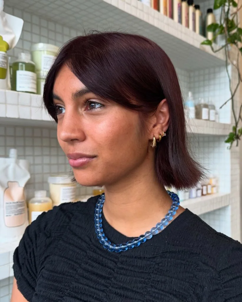 Blunt Bob with Sleek Curtain Bangs