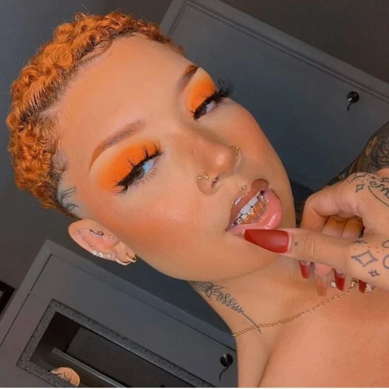Bold Orange TWA with Defined Curls