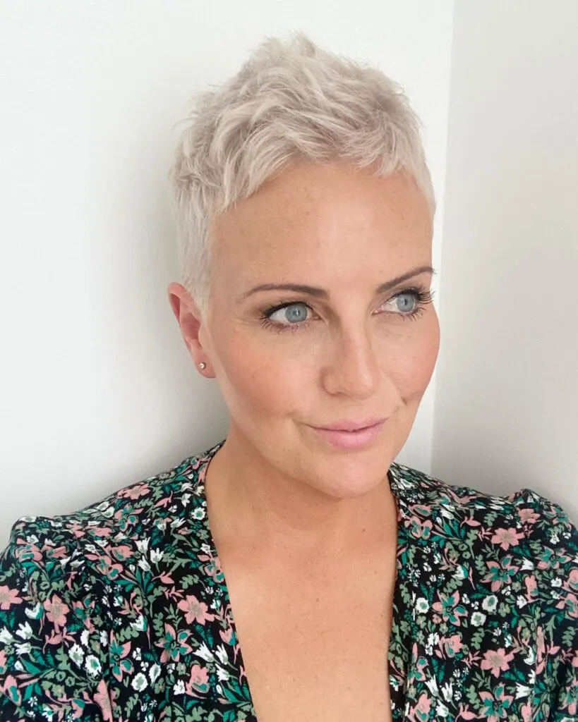 Choppy Platinum Pixie with Tousled Texture