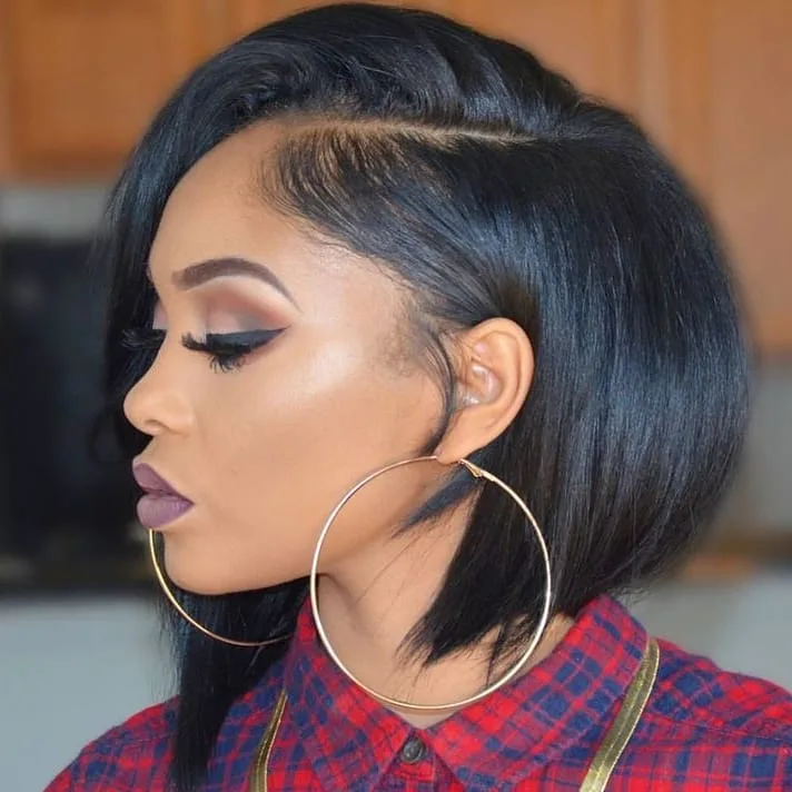 Layered Side-Part Bob with Tapered Back