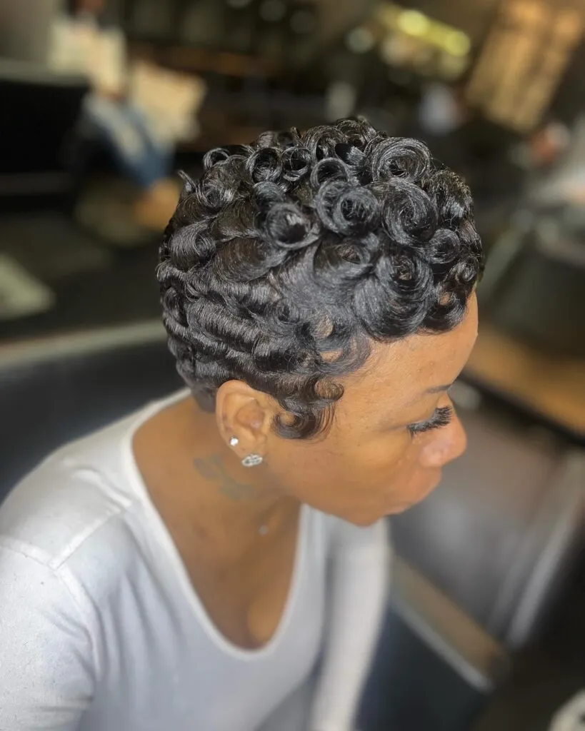 Sculpted Finger Wave Pixie