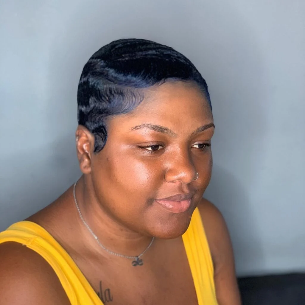 Sculpted Finger Waves Pixie
