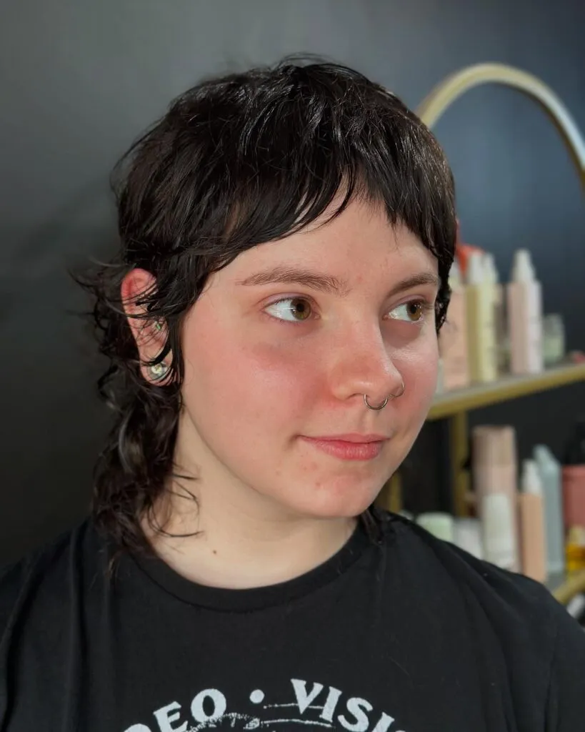 Shaggy Mullet with Piecey Curtain Bangs