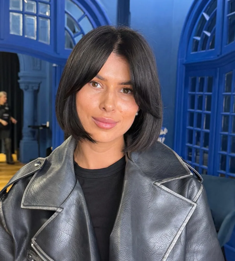 Sleek Bob with Curtain Bangs