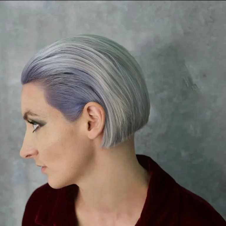 Slicked-Back Precision Lavender Bob