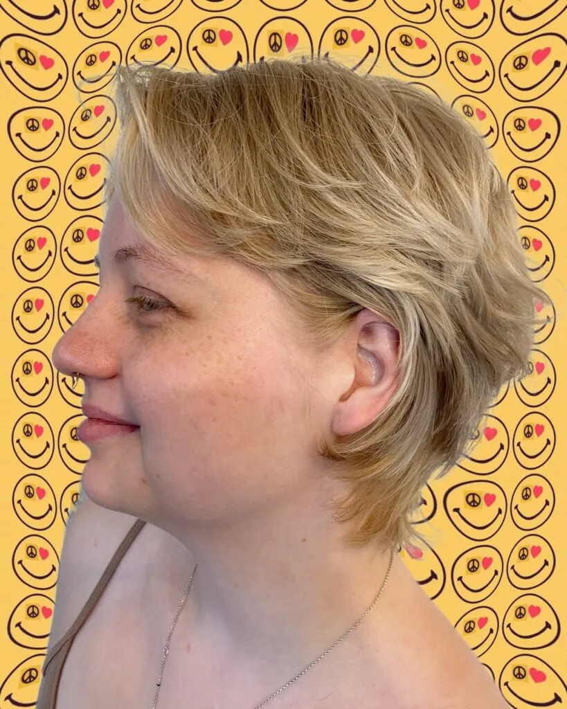 Textured Shaggy Pixie with Flipped Ends