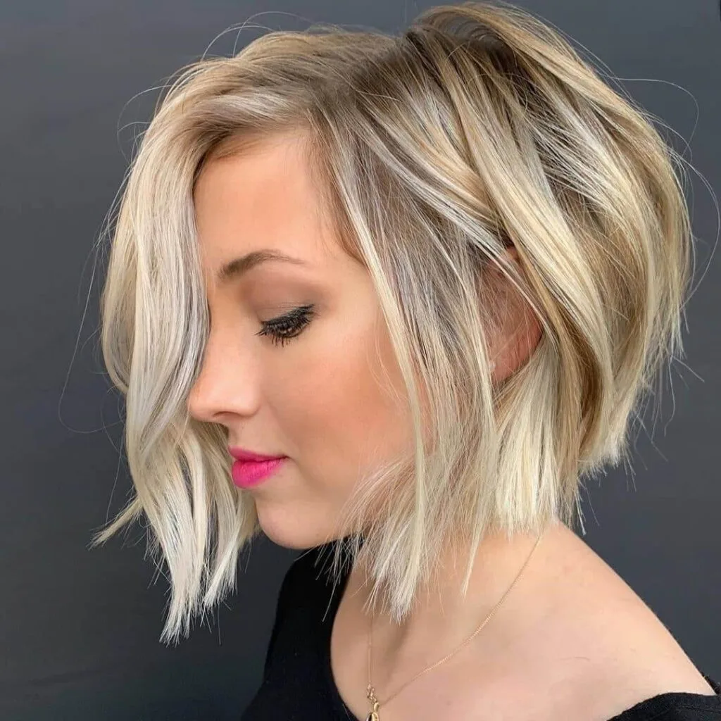 Textured Angled Blonde Bob Textured Angled Blonde Bob