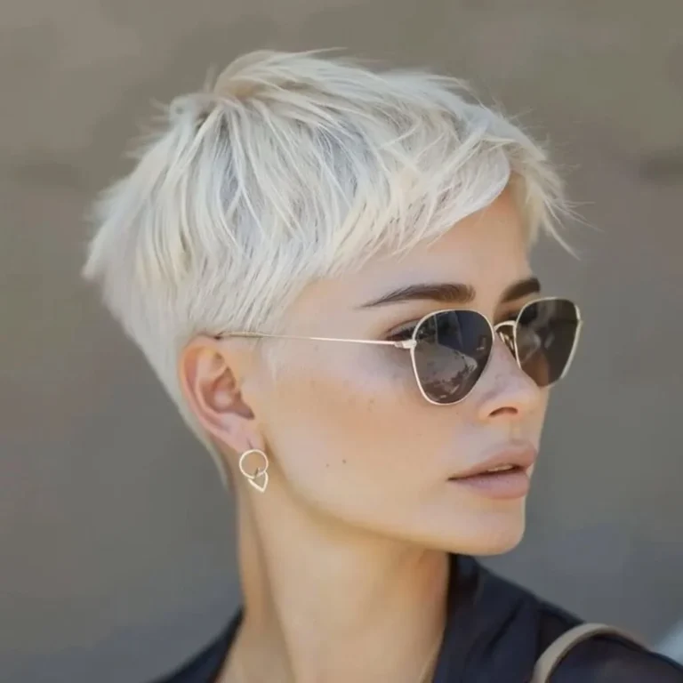 Textured Platinum Pixie with Soft Layers