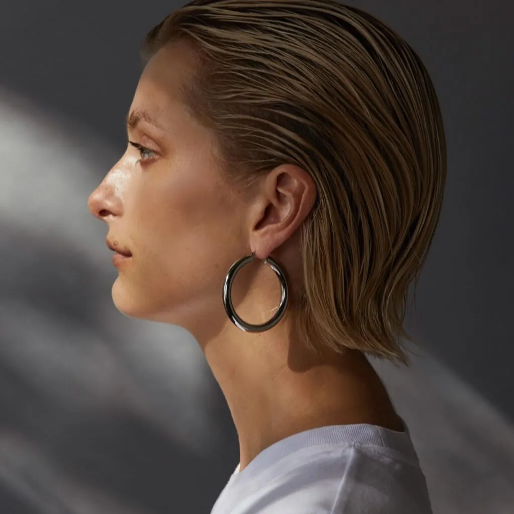 Wet-Look Slicked-Back Bob with Natural Layers