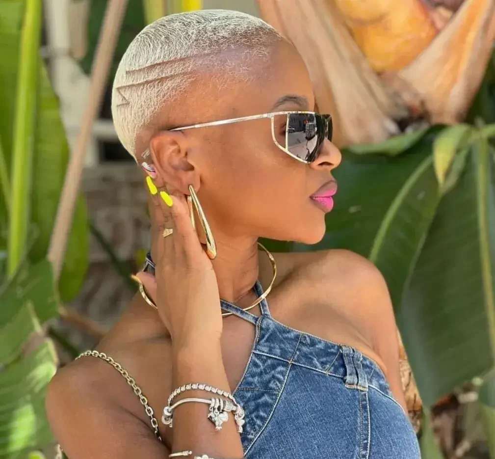 Blonde Buzz Cut with Side Razor Detail