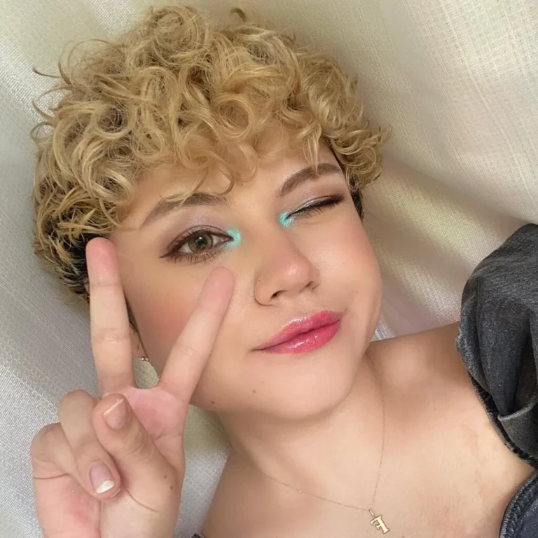 Blonde Curly Bowl Cut