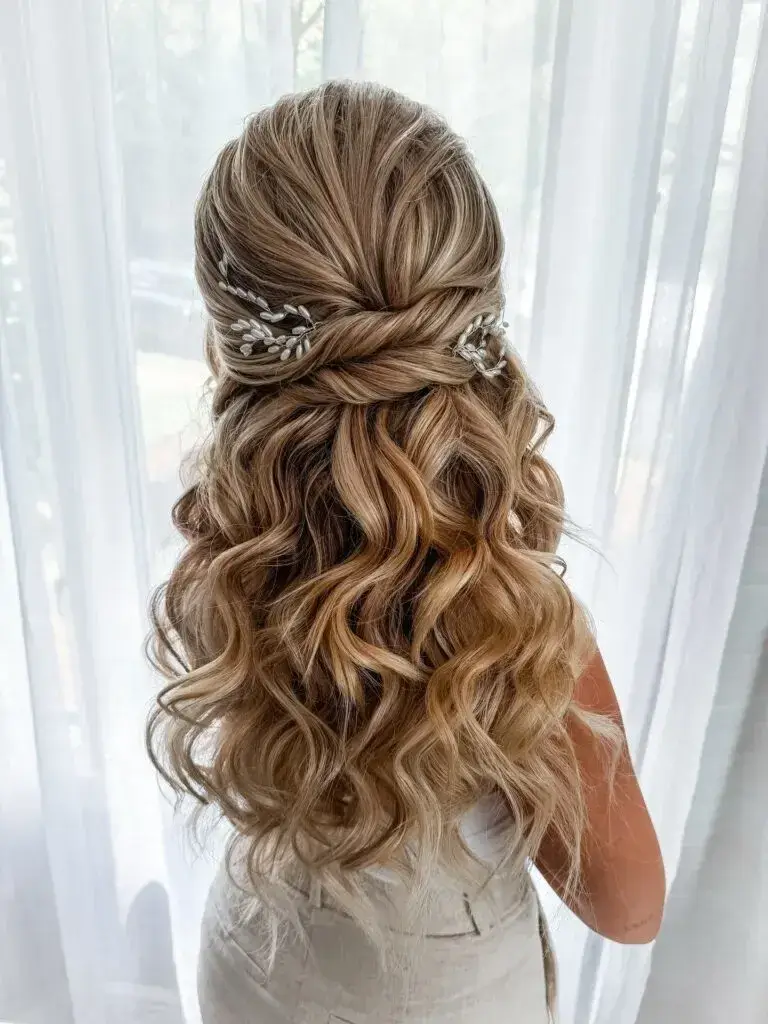 Boho Half Up Half Down with Twisted Details