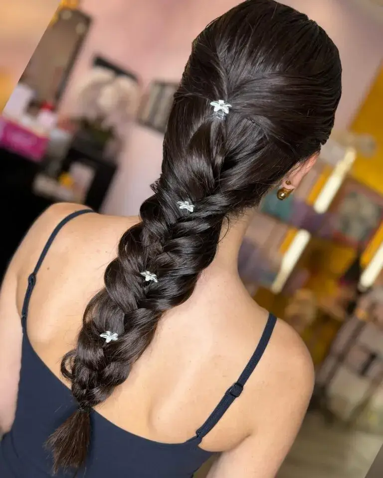 Bubble Braid with Crystal Butterfly Clips Bubble Braid with Crystal Butterfly Clips