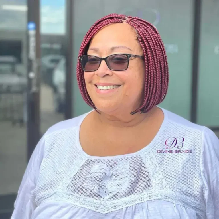 Burgundy Box Braided Bob