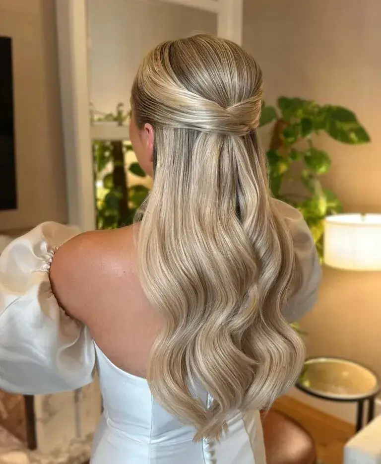 Classic Half Up Half Down with Soft Waves