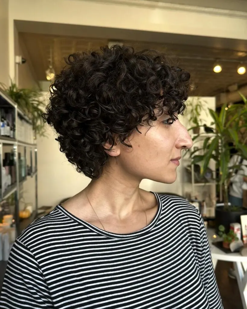 Rounded Curly Crop with Defined Texture Rounded Curly Crop with Defined Texture