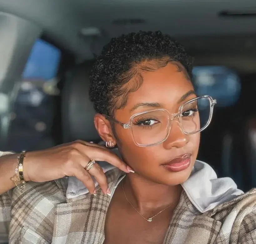 Short Curls with Sleek Edges