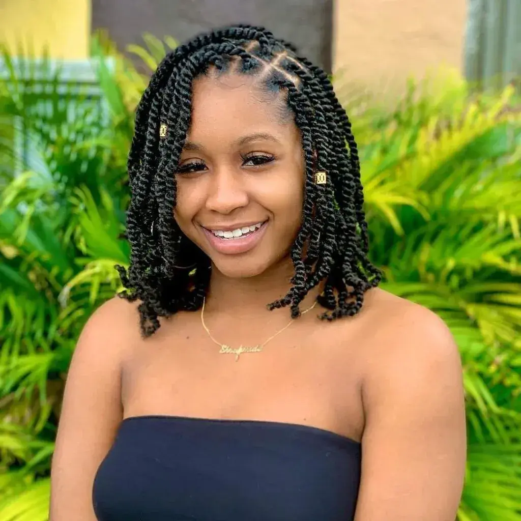 Shoulder-Length Two-Strand Twist Braids