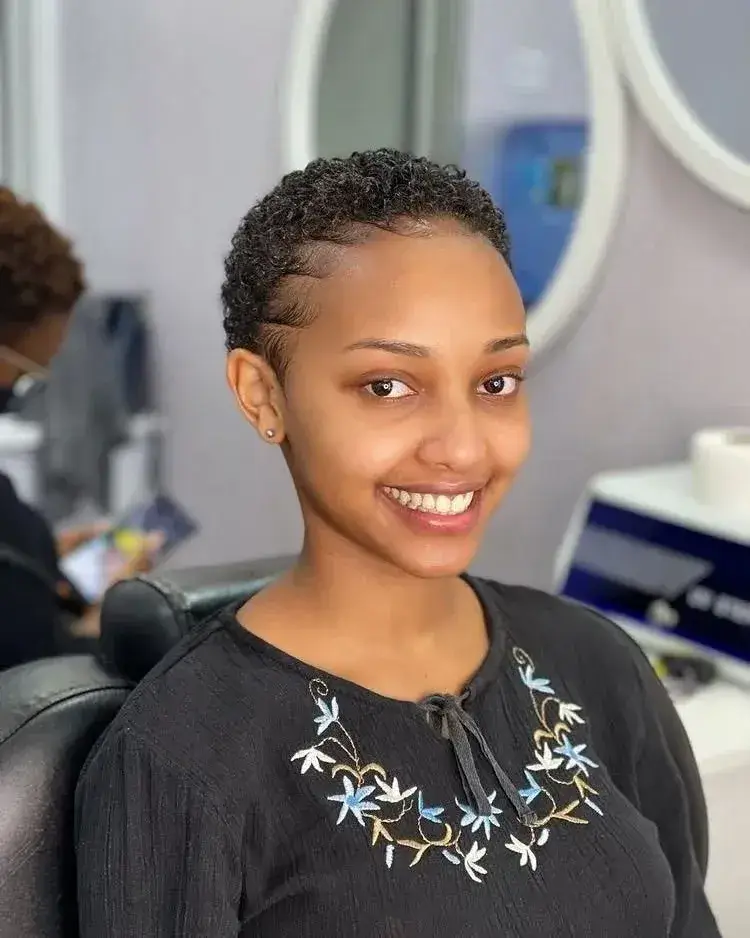 Tightly Coiled TWA with Sleek Edges Tightly Coiled TWA with Sleek Edges