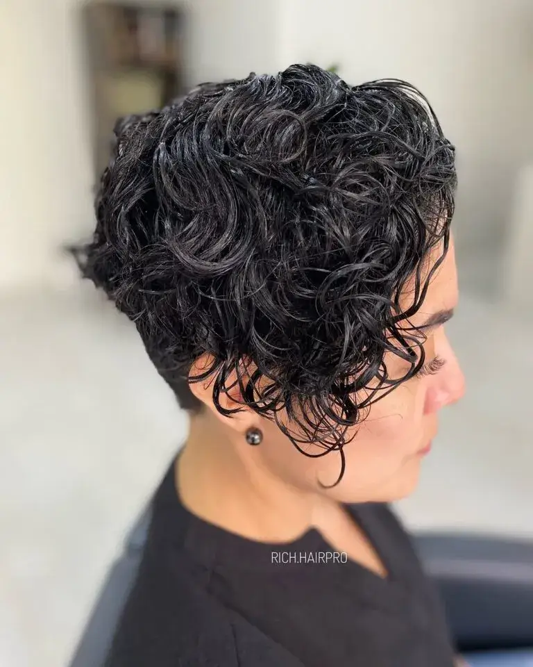 Side-Swept Curly Pixie