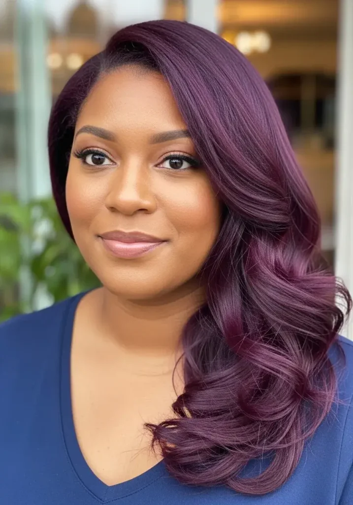 Deep Purple Plum Hair Color For Dark Skin Deep Purple Plum Hair Color For Dark Skin