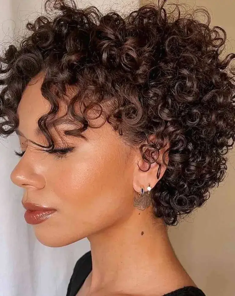 Curly Pixie with Bangs