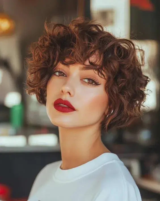 Layered Curly Pixie Bob