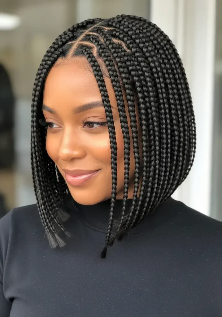 Box Braids Bob Style Hairstyle