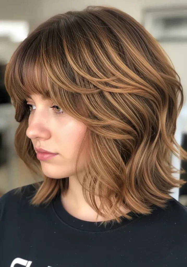 Cropped Voluminous Layers with Bangs Haircut