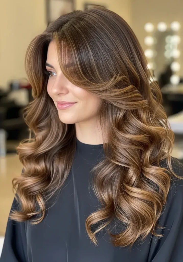 Glamorous Curls with Soft Octopus Layers Haircut