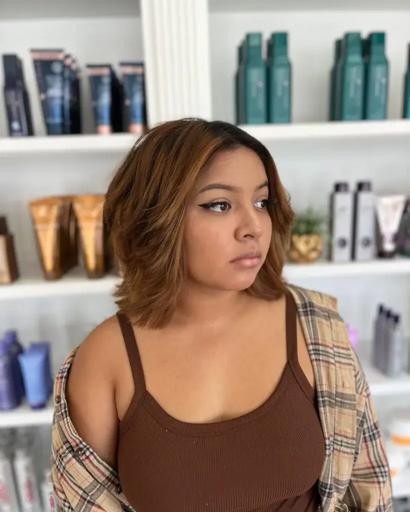 Layered Blowout Bob with Soft Volume