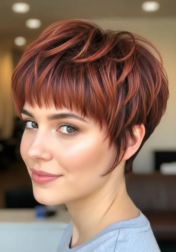 Textured Pixie with Bangs Haircut