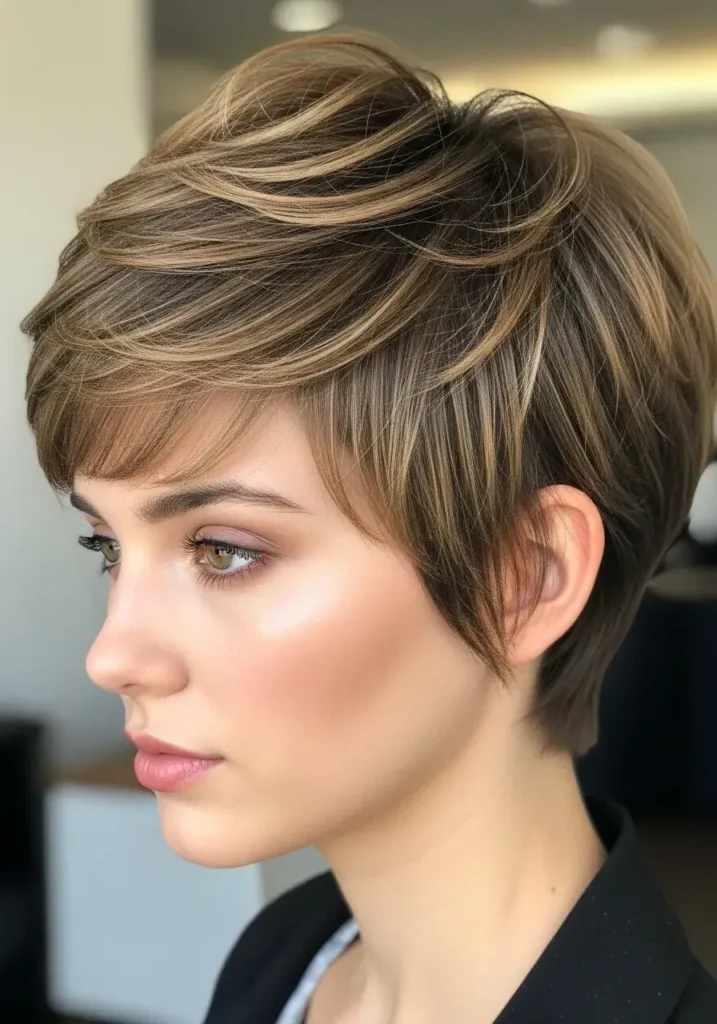 Textured Pixie with Layers Haircut