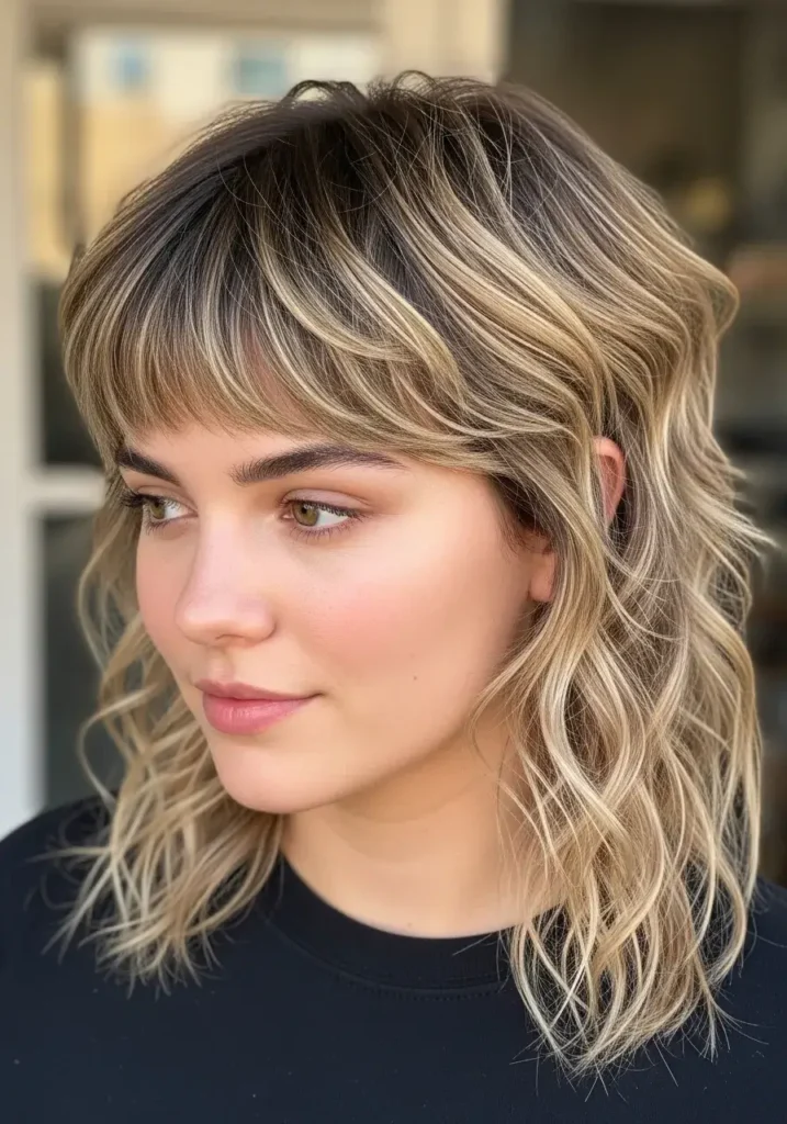 Wavy Layered Pixie Mullet with Bangs Haircut