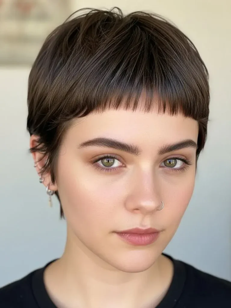 Short Pixie with Baby Bangs Short Pixie with Baby Bangs