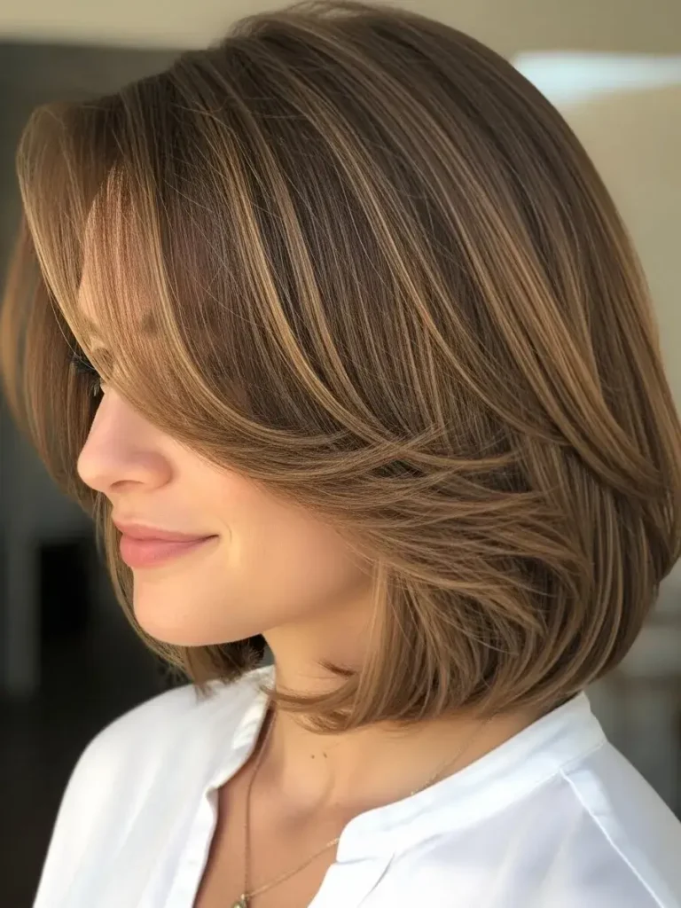 Soft Side-Part Medium Bob