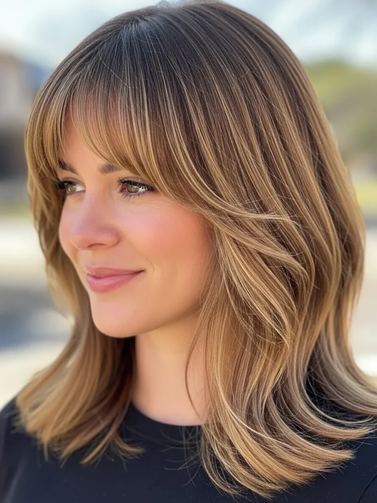 Medium Layered Cut with Curtain Bangs
