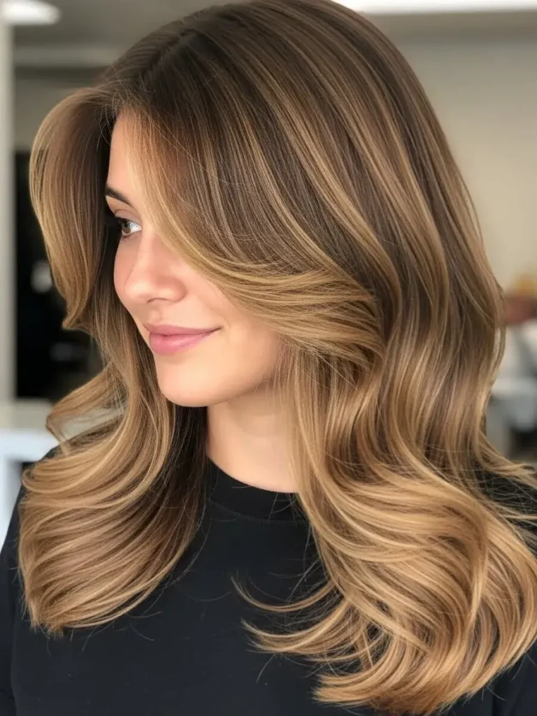Soft Waves with Layers for mid-length haircut