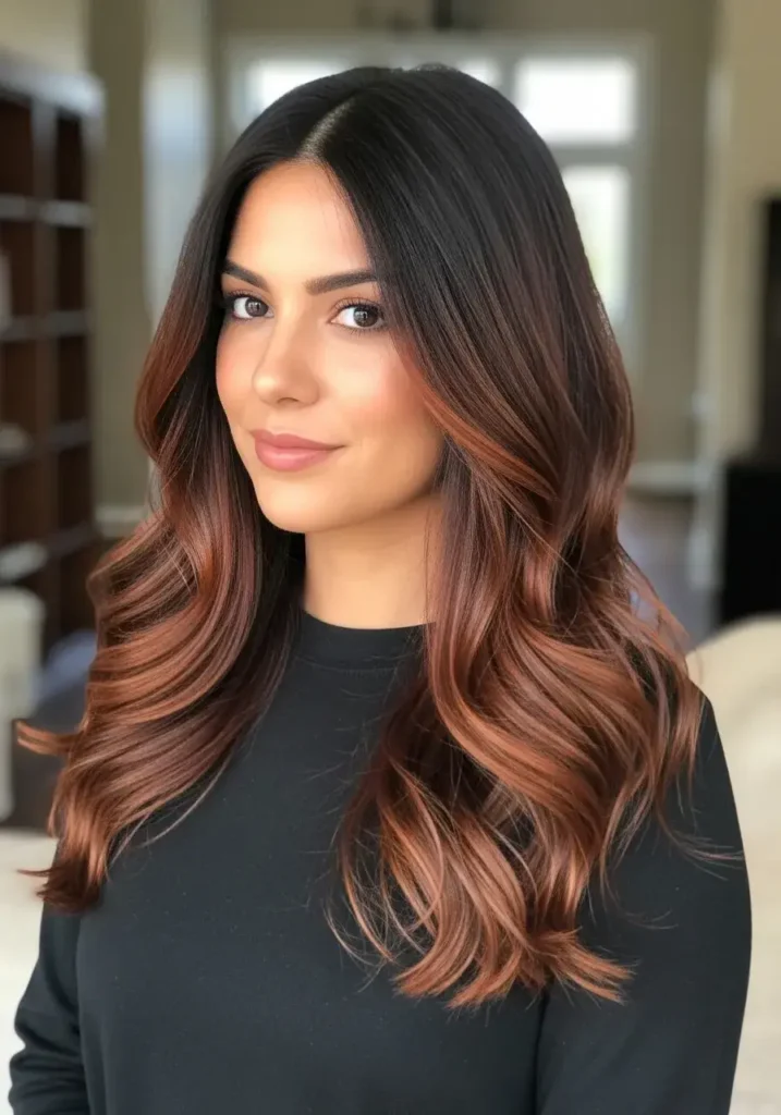 Chocolate Brown with Auburn Touch Hair Color