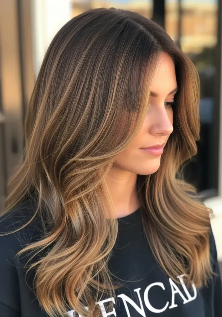 Bronde Ribbons Through Soft Chestnut Lengths Color Bronde Ribbons Through Soft Chestnut Lengths Color