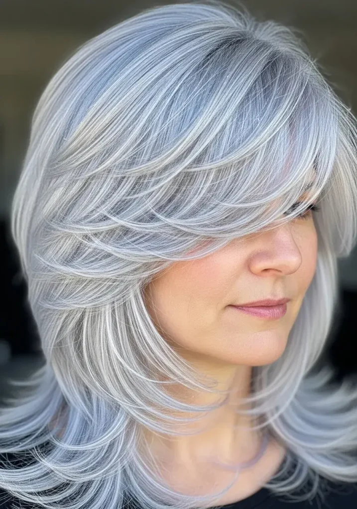 Frost Layers of Silver Hair Color Frost Layers of Silver Hair Color