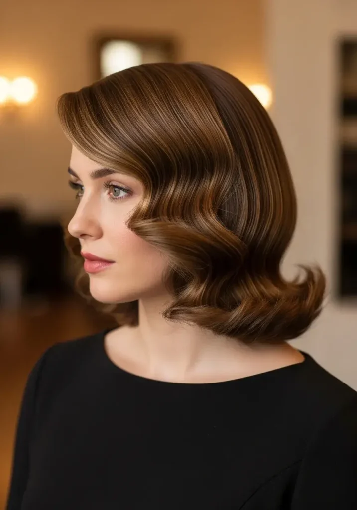 Vintage Waves Long Bob Medium-Length Haircuts Vintage Waves Long Bob Medium-Length Haircuts